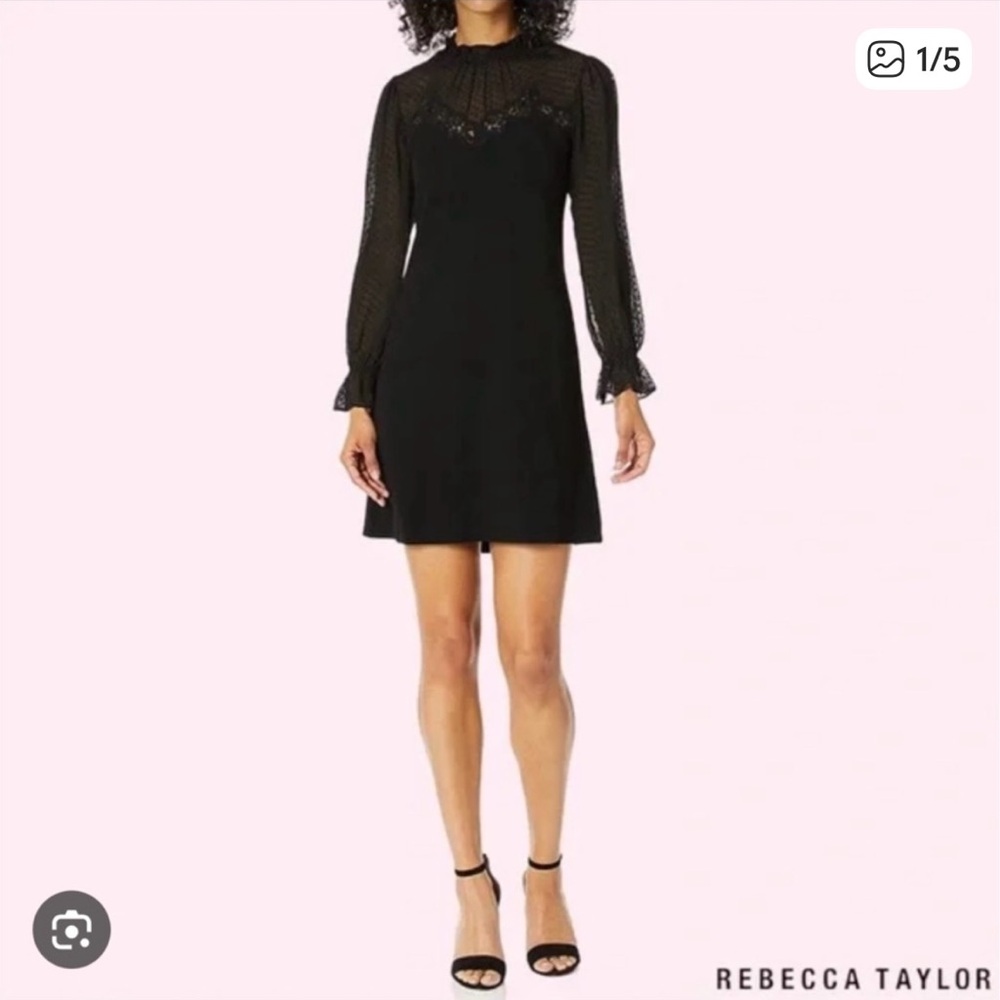 Rebecca Taylor Elegant Black Long Sleeve Dress